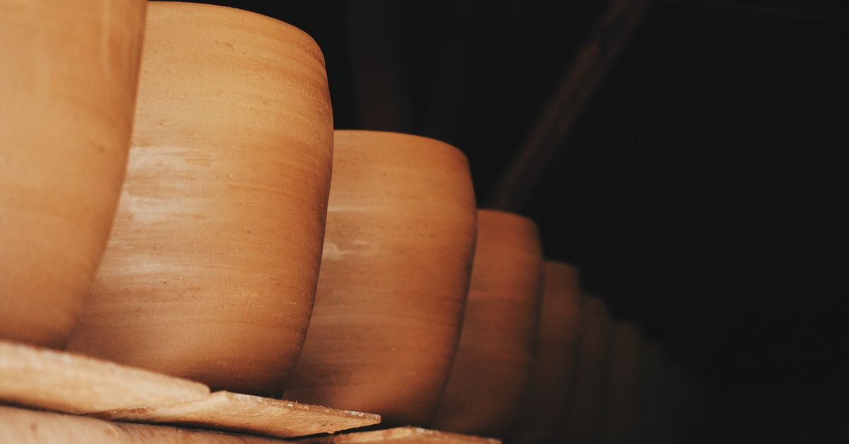 Pottery wheel in use
